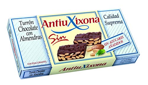 Antiu Xixona Sin - Turrón Chocolate Con Almendras G Sin Azúcares Añadidos, 150 Gramo