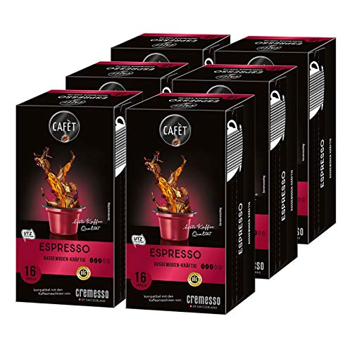 Cafet para Cremesso, Espresso 96 cápsulas (6 x 16 cápsulas)
