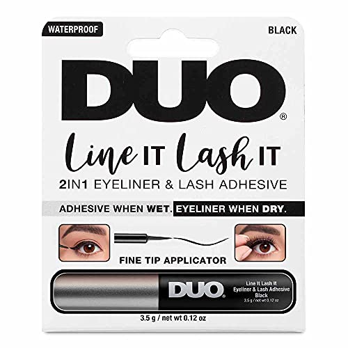 Ardell Duo Line It Lash It | Eyeliner Adhesivo Pestañas Postizas |Tiras, Individuales y Magnéticas | Negro|Adhesivo en Húmedo Delineador en Seco - 3.5 gr