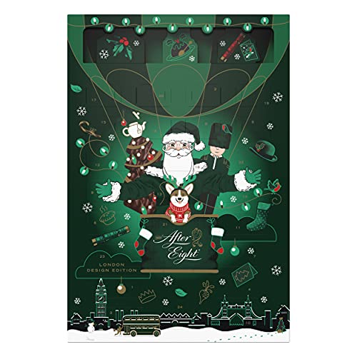 Calendario de adviento NESTLÉ AFTER EIGHT relleno de chocolate con menta, calendario navideño para los amantes de la menta, paquete de 1 (1 x 199 g)