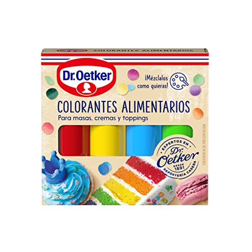 DR. OETKER Colorantes Alimentarios, Colorantes de Uso Alimentario Especialmente Diseñados para Pasteles, Tartas, Fondants, Glaseados y Bebidas - Pack de 4 Lápices Diferentes y Combinables, Azul