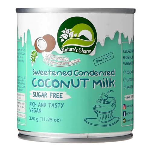 Nature's Charm Leche Condensada de Coco Sin Azucar 320g | Sugar Free Sweetend Condensed Milk (Pack de 1)