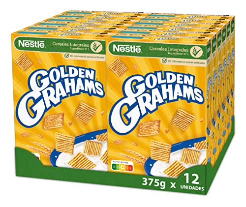 Cereales Nestlé Golden Grahams, Cereales de trigo y maíz, 12 x 375 g