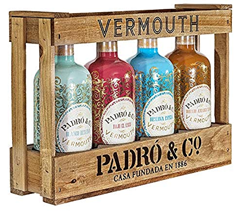 Vermouth Padró & Co en Caja de Madera - Paquete de 4 x 750 ml - Total: 3000 ml