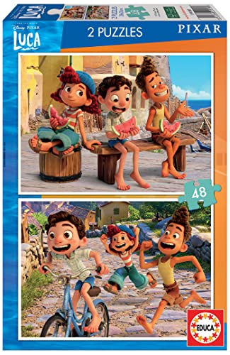 Educa - 2x48 pzas Pixar Luca Disney. Set de Dos Puzzles Infantiles de 48 Piezas. A Partir de 4 años (19180)