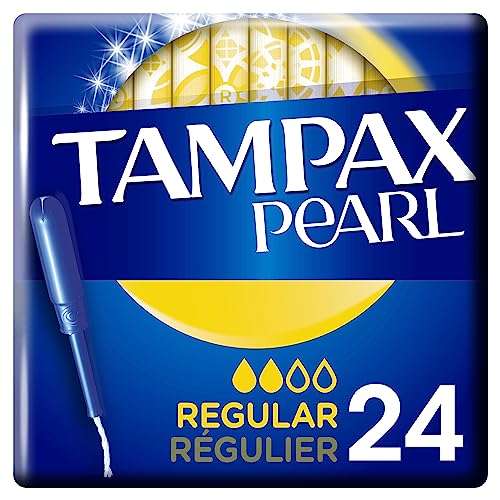 Tampax Pearl Regular Tampones Con Aplicador, Se Adaptan A La Forma De Tu Cuerpo, Evitan Pérdidas, 24 Unidades