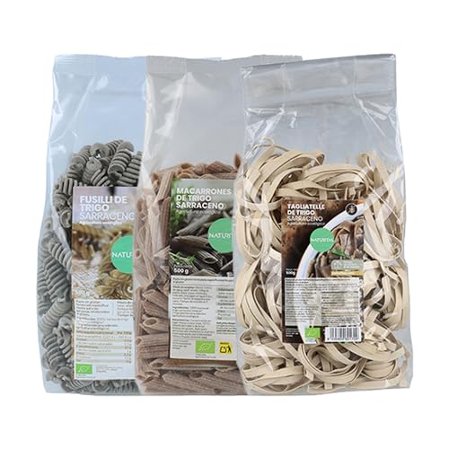 Pack pasta de trigo sarraceno Bio | 500g+500g+500g | Naturitas Essentials | Vegan | Sin gluten | Sin lactosa | BIO-ECO