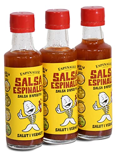 Salsa Espinaler - Pack de 3 botellines de salsa de 92 mL - Salsa aperitivo Espinaler - Disfruta de tu aperitivo con la Salsa para vermut por excelencia (Clásica)