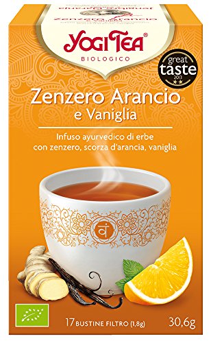 Yogi Tea Infusión de Hierbas Jengibre, Naranja y Vainilla - 17 bolsitas - [pack de 3]