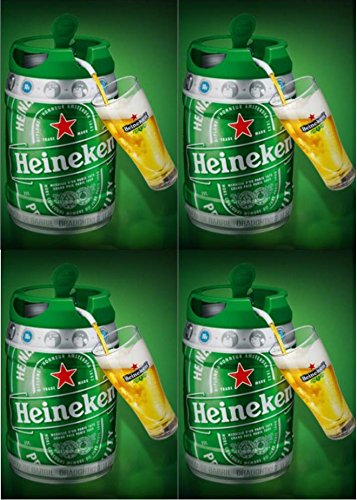 4 x 5 l Barril con grifo (de Heineken draught Keg 5%