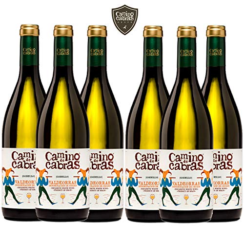 CAMINO DE CABRAS Caja de vino - Godello - vino blanco – D.O. Valdeorras – Producto Gourmet - Vino para regalar - Vino Premium - 6 botellas x 750 ml.