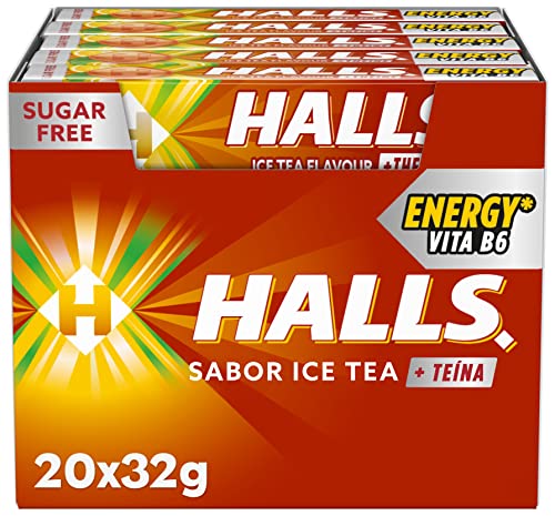 Halls Té Helado - Caramelo duro - Caja con 20 Sticks de 32 g