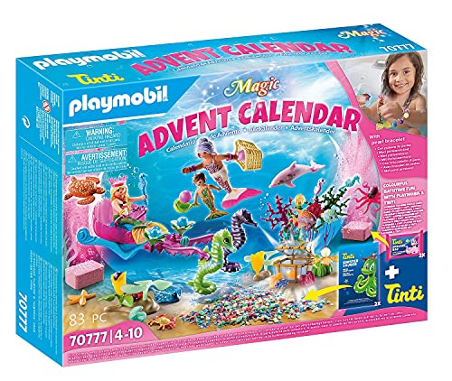 PLAYMOBIL Magic Calendario de Adviento Sirenas diversión en el baño, A partir de 4 años (70777)