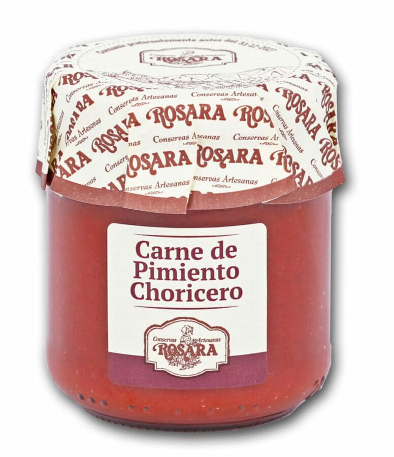 Rosara - Carne Pimiento Choricero - Pulpa de pimientos del cristal (choriceros) secados al sol - tarro 212 ml