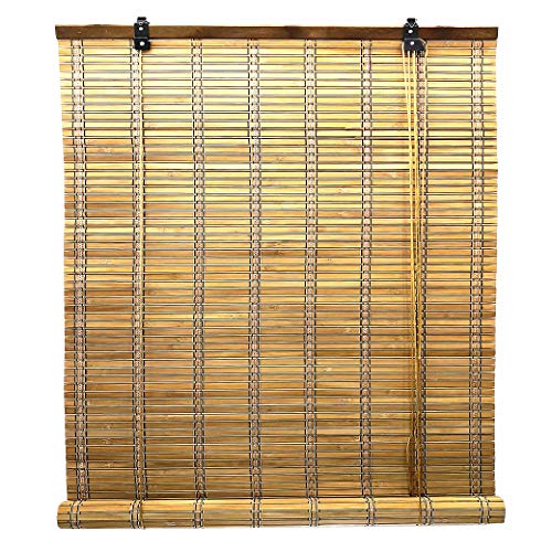 Solagua Estor de Bambú Persiana Enrollable de Madera Cortina de Bamboo 14 Medidas a Disposición (90 x 175 cm, Roble)