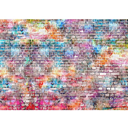Runa Art Papel tapiz fotográfico 396 x 280 cm efecto 3D pared de ladrillo | Lana Decoración De Pared Sala Cuarto | Fabricación alemana | marrón 9020012b