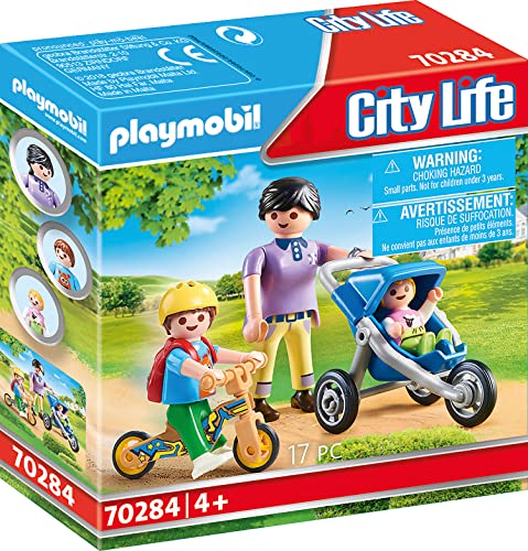 PLAYMOBIL City Life, Mamá con Niños 70284, a Partir de 4 años
