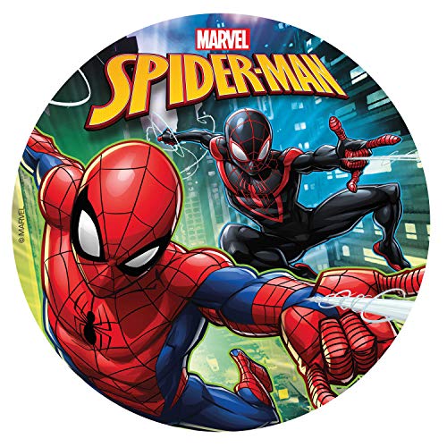 Dekora Spiderman 20 cm Disco de azúcar Comestible para Decorar Tartas, Multicolor, diámetro (1)