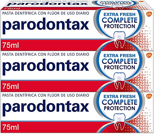 Parodontax, Complete Protection, Extra Fresh, Pasta de Dientes con Flúor, Ayuda a Detener y Prevenir el Sangrado de Encías, 75 ml (Paquete de 3)
