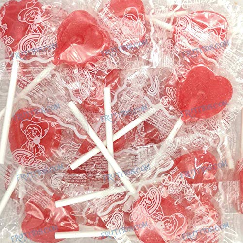 Mini Corazón Piruletas - Caramelo con Palo - CERDÁN -, 6 gramos, 100 Unidades