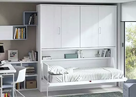 Habitación con camas abatibles horizontales Ikea 
