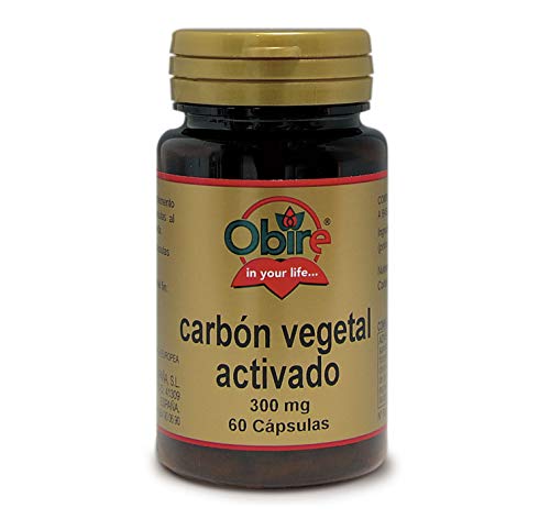 Carbón Activo Vegetal BIO 100% natural, Hinchazón Gases y Digestión, 95%  de Carbono Alta Adsorción, 60 Cápsulas Veganas Nutrimea